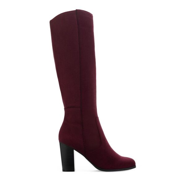 STYLE & COMPANY Womens Burgundy Addyy Round Toe Block Heel Boots Shoes 5.5 M - Picture 3 of 4